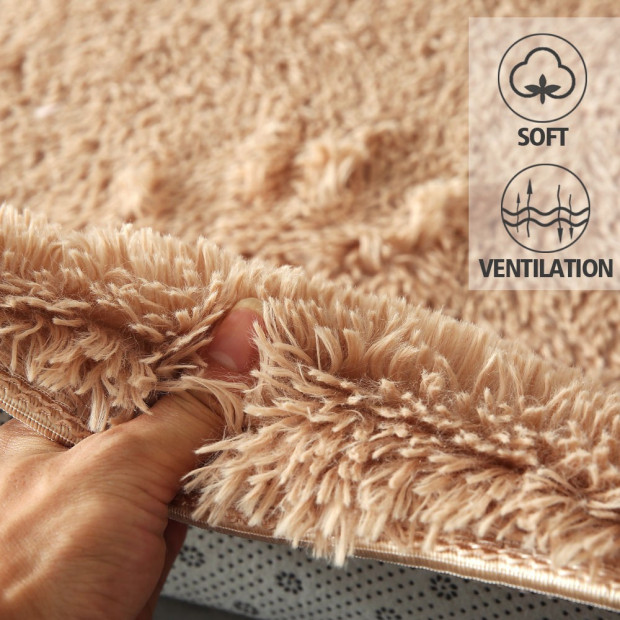 New Designer Shaggy Floor Confetti Rug Cream 200x230cm Image 3
