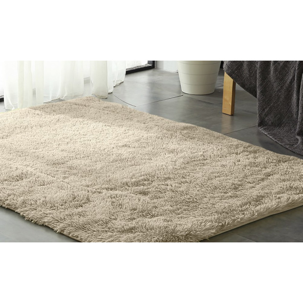 New Designer Shaggy Floor Confetti Rug Cream 200x230cm