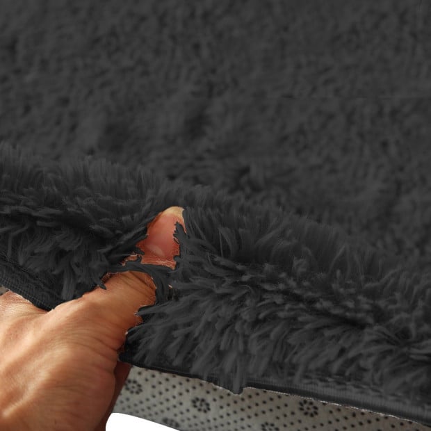 New Designer Shaggy Floor Confetti Rug Black 120x160cm Image 3
