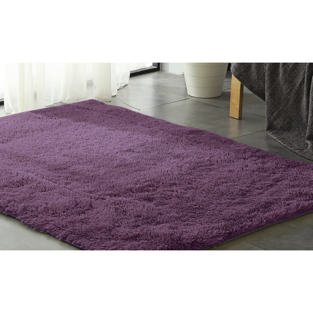 New Designer Shaggy Floor Confetti Rug Purple 120x160cm