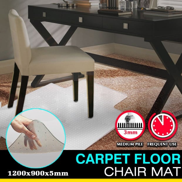 New Office Carpet Chair Mat 1200 X 900mm Vinyl Protector