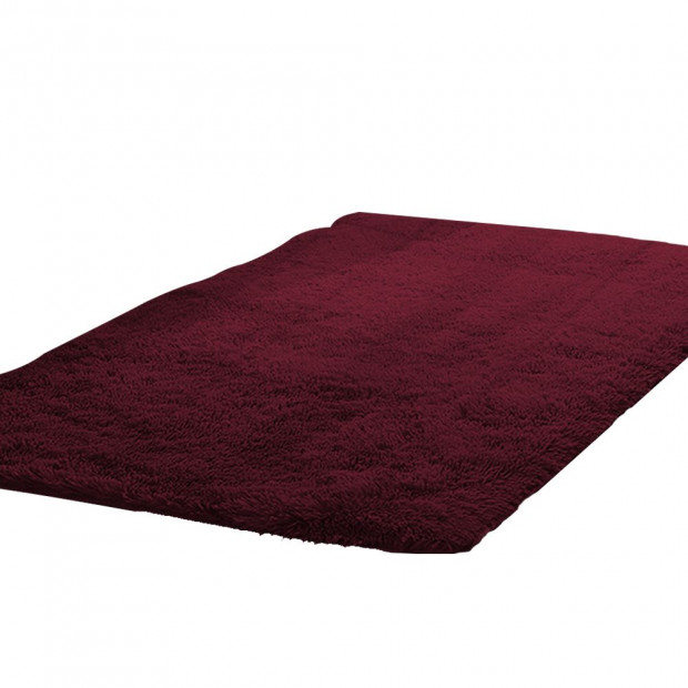 Designer Soft Shag Shaggy Floor Confetti Rug Carpet 80x120cm Burgundy