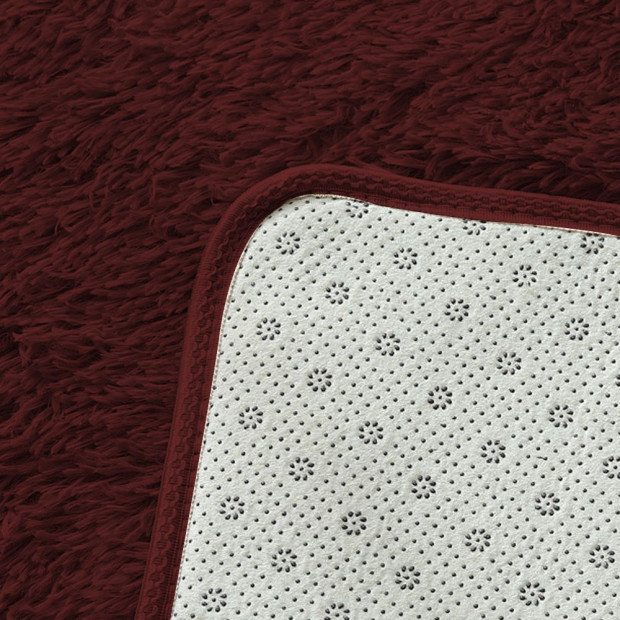 Designer Soft Shag Shaggy Floor Confetti Rug Carpet 80x120cm Burgundy Image 4