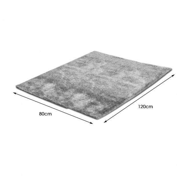 Designer Soft Shag Shaggy Floor Confetti Rug Carpet 80x120cm Grey Image 4