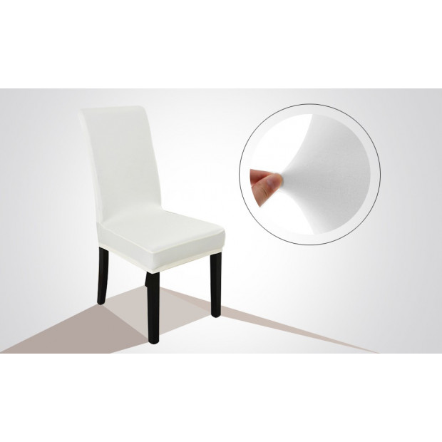 1x Stretch Elastic Dining Room Banquet Chair Cover White Image 1