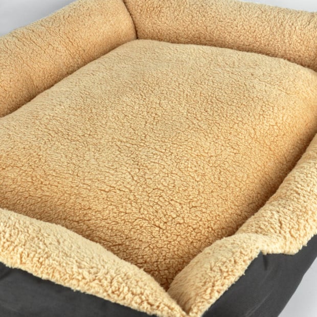 Deluxe Soft Washable Dog Cat Pet Warm Basket Bed Cream Xxl Image 4