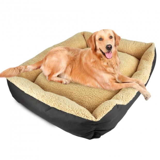 Deluxe Soft Washable Dog Cat Pet Warm Basket Bed Brown Xl Image 1