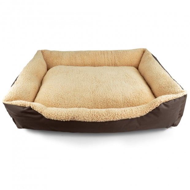 Deluxe Soft Washable Dog Cat Pet Warm Basket Bed Brown Xl Image 3