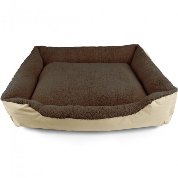 Deluxe Soft Washable Dog Cat Pet Warm Basket Bed Cream Xxl Image 2