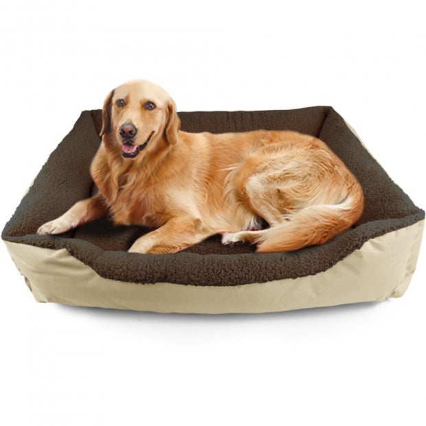 Deluxe Soft Washable Dog Cat Pet Warm Basket Bed Cream Xxl