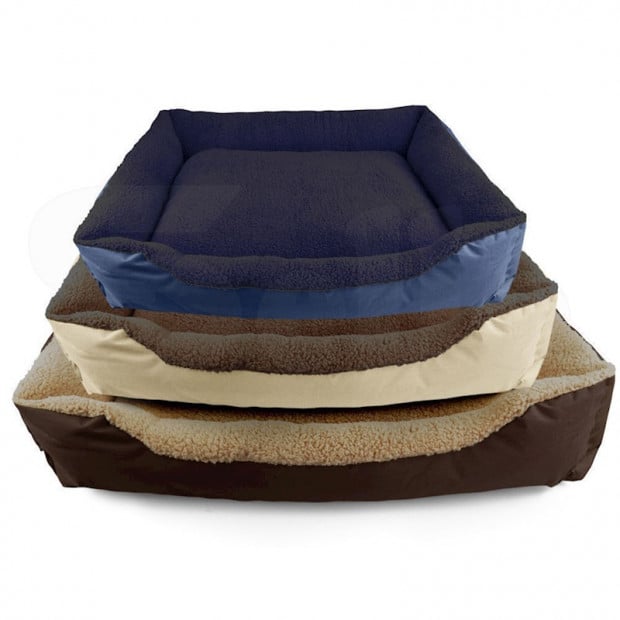 Deluxe Soft Washable Dog Cat Pet Warm Basket Bed Cream Xxl Image 5
