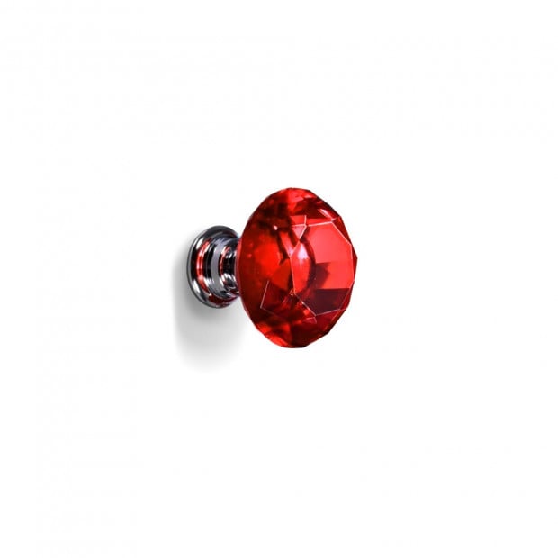 16 Pack 30mm Red Diamond Clear Crystal Glass Door Pull Drawer Knob Image 4