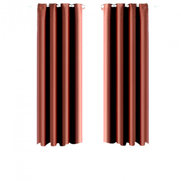 1 Pair Blockout Curtains Panels Chocolate 140x160cm