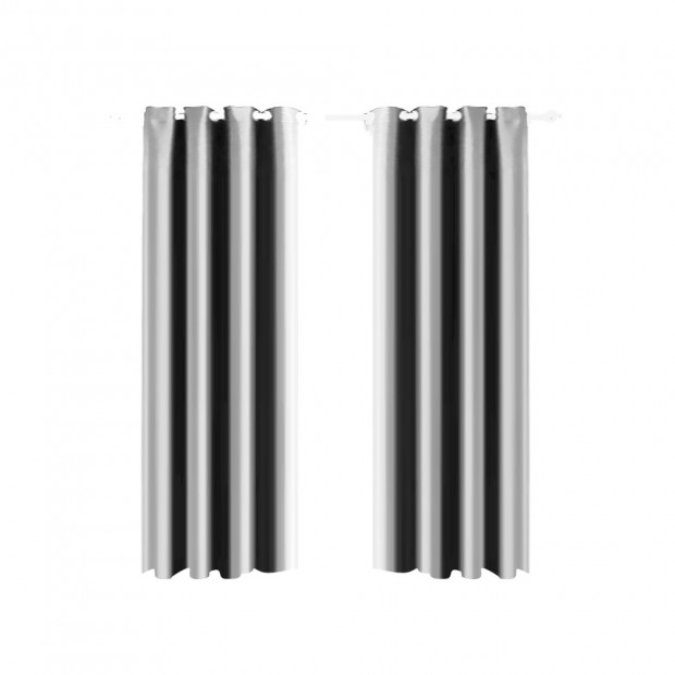 1 Pair Blockout Curtains Panels Grey 140x213cm