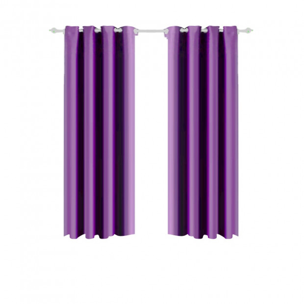 1 Pair Blockout Curtains Panels Blackout 3 Layers Purple 240x213cm