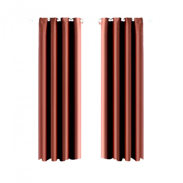 1 Pair Blockout Curtains Panels Chocolate 240x230cm