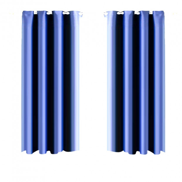 1 Pair Blockout Curtains Panels Blue 180x213cm
