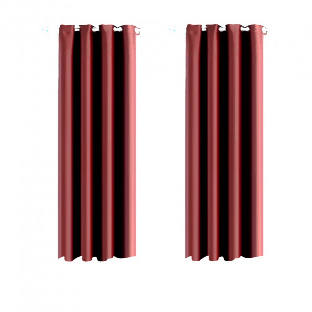 1 Pair Blockout Curtains Panels Burgundy 240x230cm