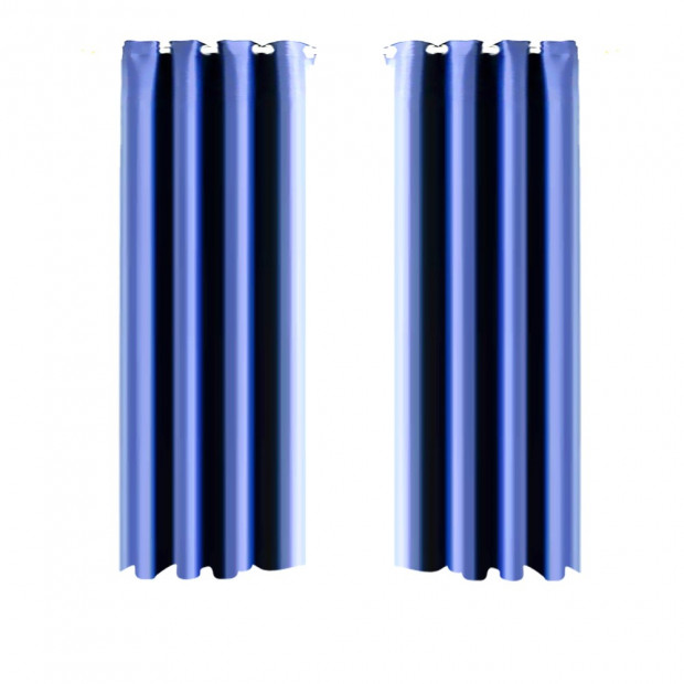 1 Pair Blockout Curtains Panels Blue 240x213cm
