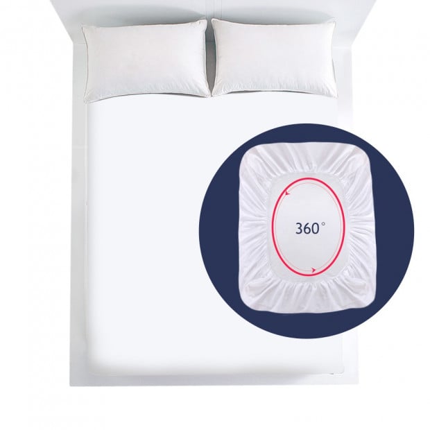 Luxury Terry Cotton Mattress Protector White Single Image 2
