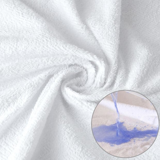 Luxury Terry Cotton Mattress Protector White Single Image 3