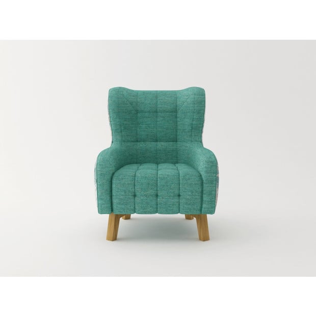 Armchair High back Lounge Accent Chair Designer Printed Fabric