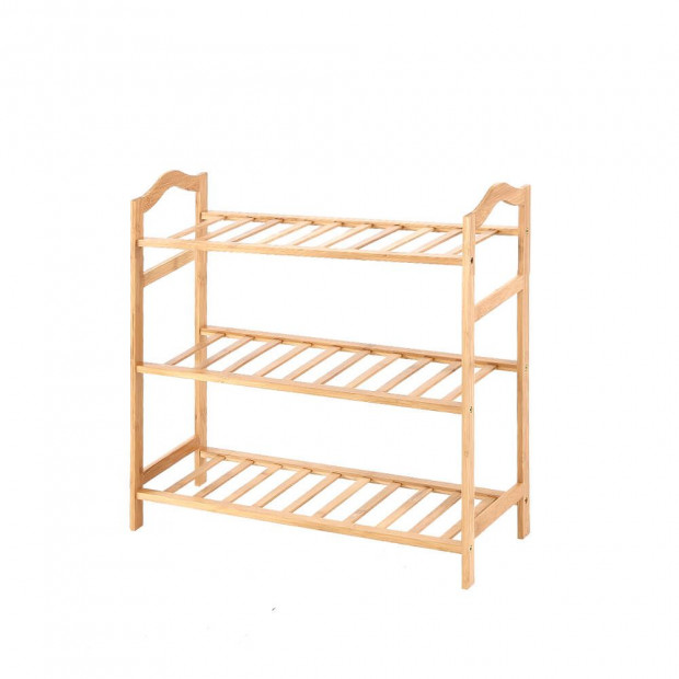 Bamboo Shoe Rack Storage Shelf Stand 3 Tiers Layers 70cm
