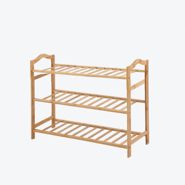 Bamboo Shoe Rack Storage Wooden Shelf Stand 3 Tiers Layers