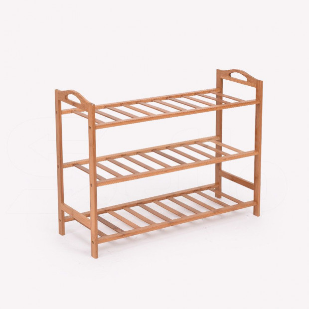 2x 3 Tier Bamboo Shoe Rack Organizer Storage Shelves Stand Image 9