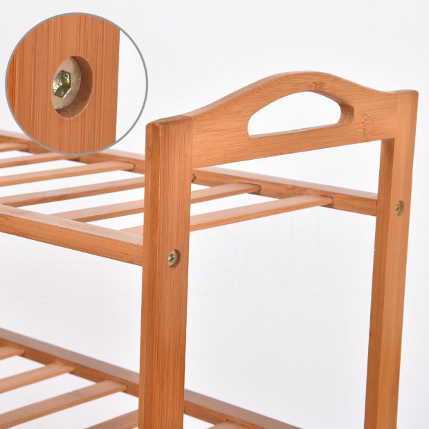 2x 3 Tier Bamboo Shoe Rack Organizer Storage Shelves Stand Image 7
