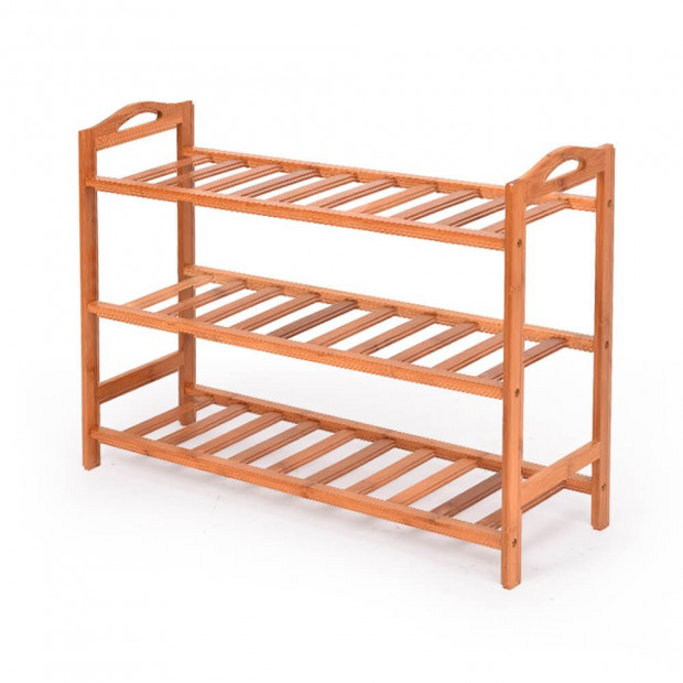 2x 3 Tier Bamboo Shoe Rack Organizer Storage Shelves Stand