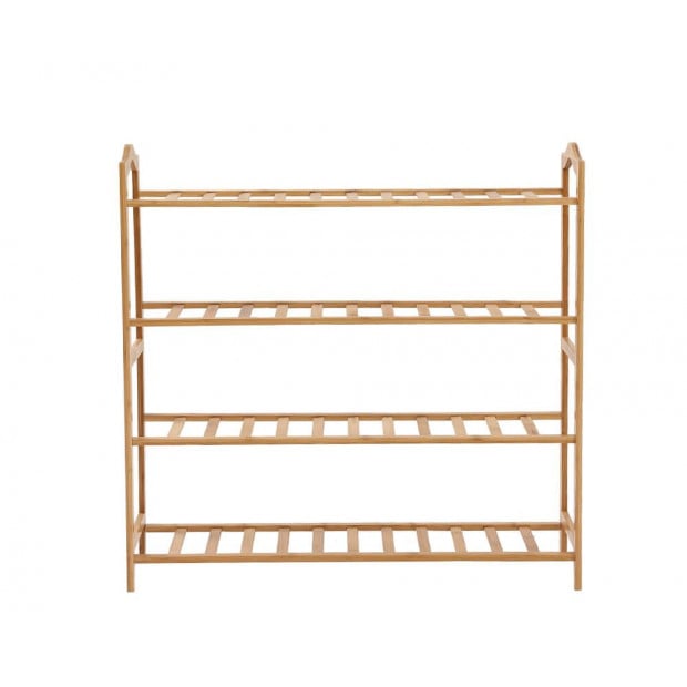 Bamboo Shoe Rack Storage Wooden Shelf Stand 4 Tiers Layers 80cm