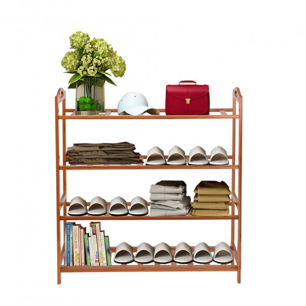 4 Tier Wooden Shoe Rack Image 3