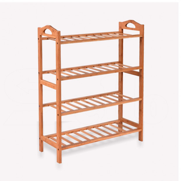 2x 4 Tier Bamboo Shoe Rack Shoes Storage Shelves Stand Shelf Image 3