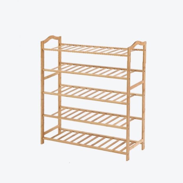 Bamboo Shoe Rack Storage Wooden Shelf Stand 5 Tiers Layers 90cm
