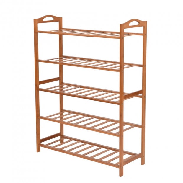 5 Tier Wooden Shoe Rack Image 2