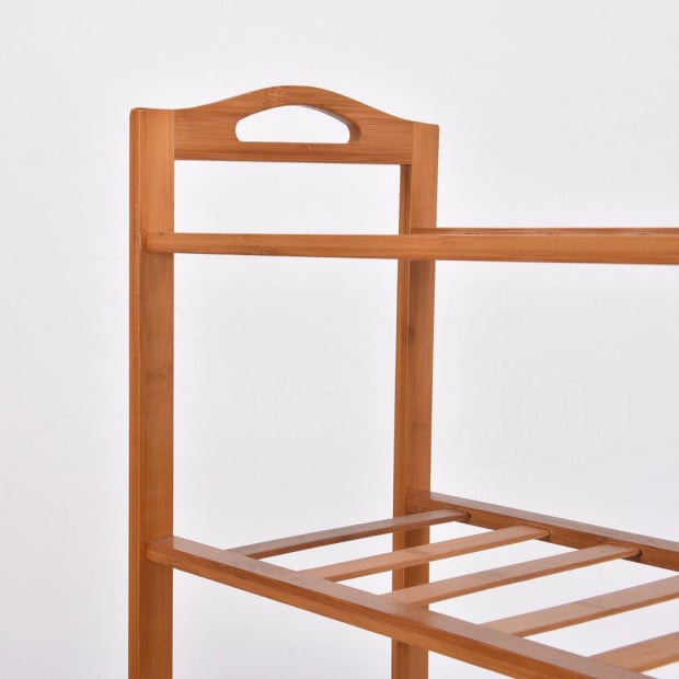 2x 5 Tier Bamboo Shoe Rack Organizer Storage Shelves Stand Image 7