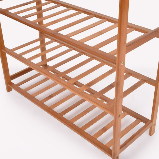 2x 5 Tier Bamboo Shoe Rack Organizer Storage Shelves Stand Image 6