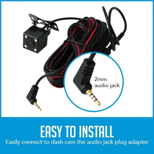 Elinz 120deg Reversing Camera For Dash Cam Night Vision Image 2