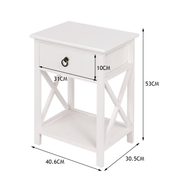 2x Bedside Tables Drawers Side Table Cabinet Nightstand Bedroom Image 3
