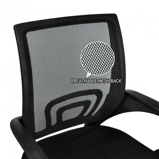 2 x Ergonomic Computer Office Midback Task Black Adjustable Chair Image 7