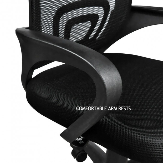 2 x Ergonomic Computer Office Midback Task Black Adjustable Chair Image 10