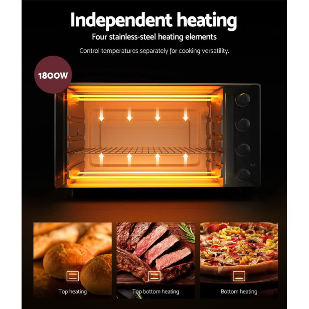 45L Electric Convection Oven Bake Benchtop Rotisserie Grill Image 6