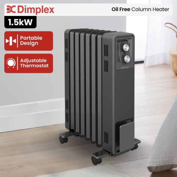 Dimplex Oil Free 1.5kW Column Heater w/ Thermostat in Black Image 8