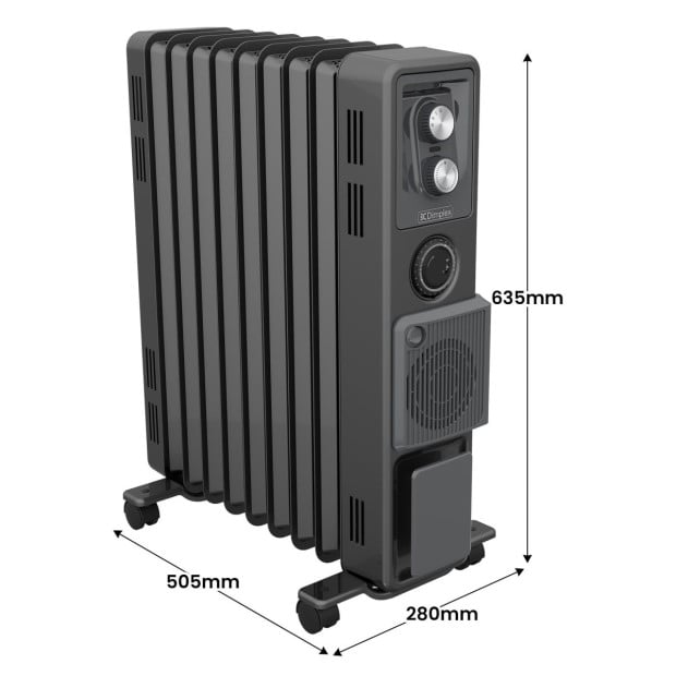 Dimplex Oil Free 2.4kW Column Heater w/ Turbo Fan and Timer in Black Image 4