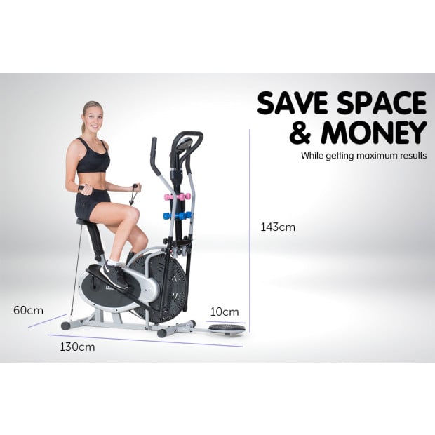 6-in-1 Powertrain Elliptical Exercise Bike with Weights and Twist Disc Image 11