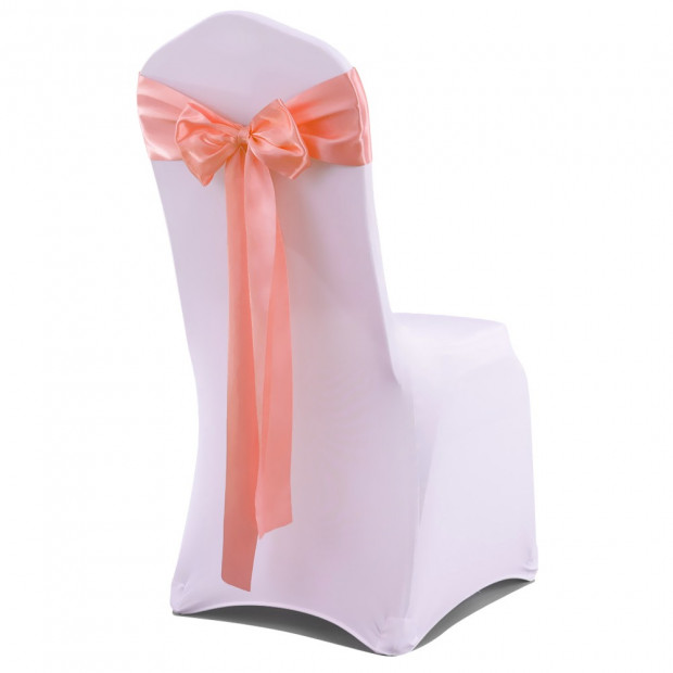 50 Pcs Wedding Party Event Home Decoration Satin Chair Sashes Coral