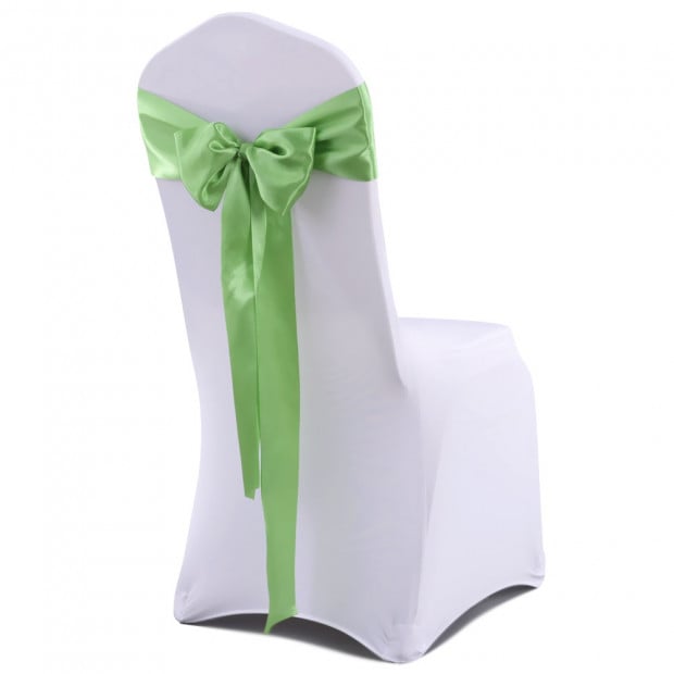50 Pcs Wedding Party Event Home Decoration Satin Chair Sashes Green