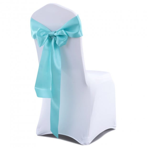 50 Pcs Wedding Party Event Home Decoration Satin Chair Sashes Tiffany