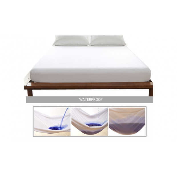 Mattress Protector Waterproof Fully Fitted Bamboo Fibre Cover Double Image 2